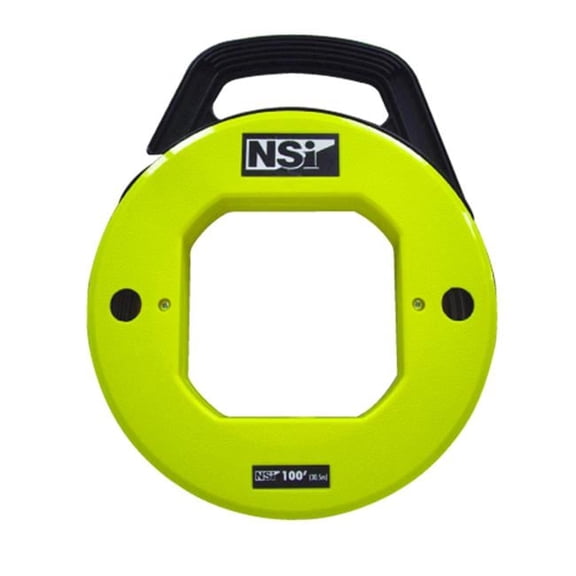 NSI Industries FTS100 Flat Spring Steel Large Wire Fish Tape, 100 ft.