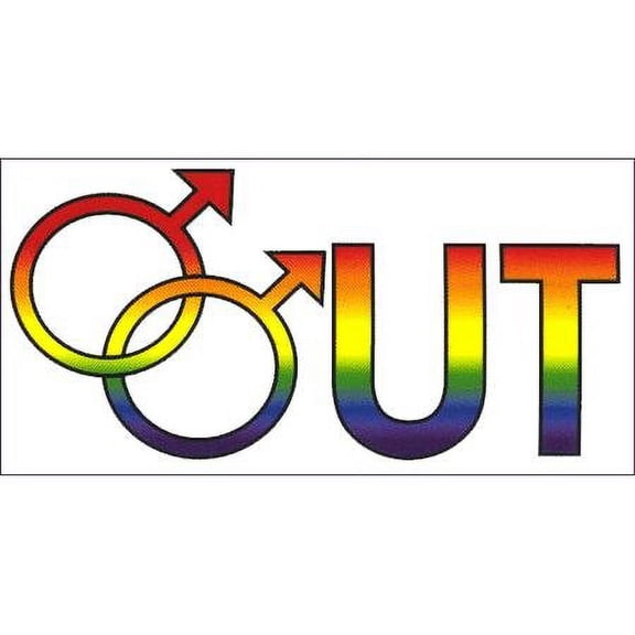 NSI - Rainbow Male Out - Window Sticker / Decal