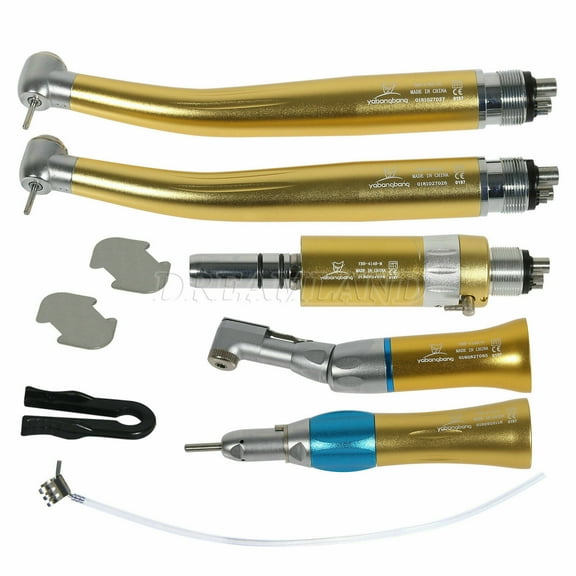 NSK Style Dental High + Low Speed Handpiece Contra Angle Motor 4H KIT Gold F.#2
