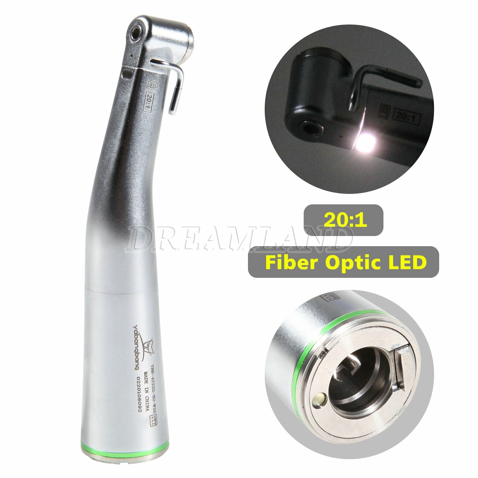 NSK Style Dental LED Fiber Optic Implant 20:1 Contra Angle Slow Low Handpiece
