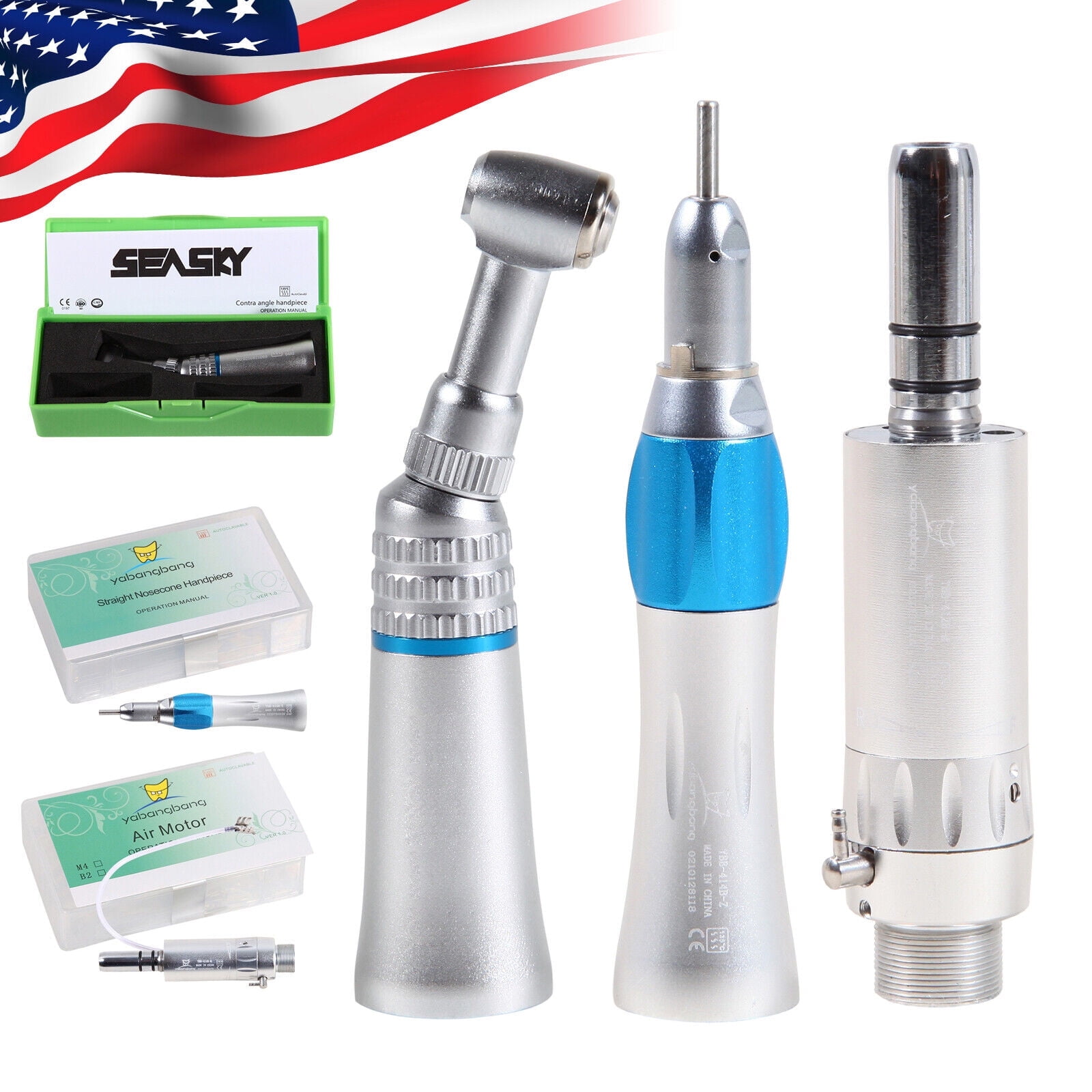 NSK Style Dental Slow Low Speed Handpiece Straight Contra Angle Air Motor 2H