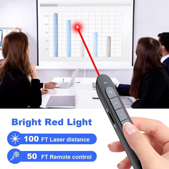 NSKBBM-2 Units Wireless Presenter Remote Presentation Pointer Clicker with Hyperlink & Volume Control USB PowerPoint Slide Advancer for Mac Laptop PC Computer Keynote