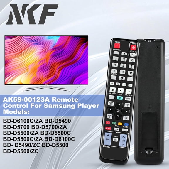 NSKBBM-AK59-00123A Remote for Samsung DVD Blu-Ray Player Remote, Replacement for Samsung BD-D5490 BD-D5500 BD-D5700 BD-D6100C BD-D6500/ZV BD-D700 BD-D7500 BD-D7500B BD-D7000 BD-D5800 DVD Blu-Ray Play