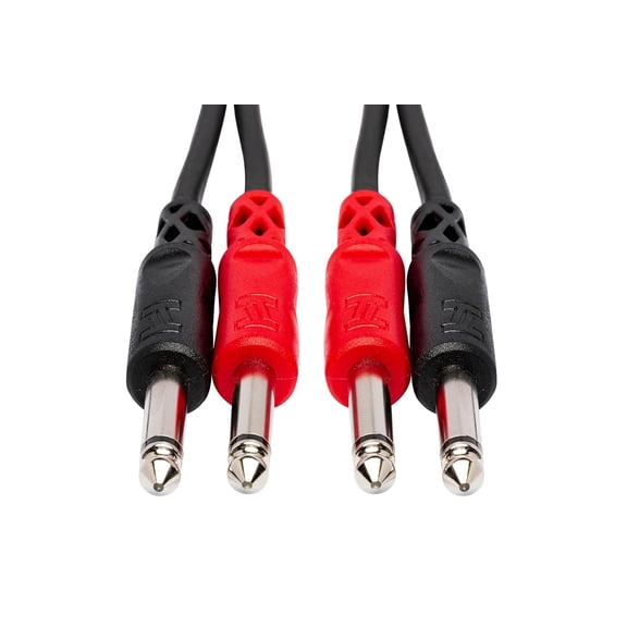 NSKBBM-CPP-202 Dual 1/4 Inch TS to Dual 1/4 Inch TS Stereo Interconnect Cable, 6.6 Feet