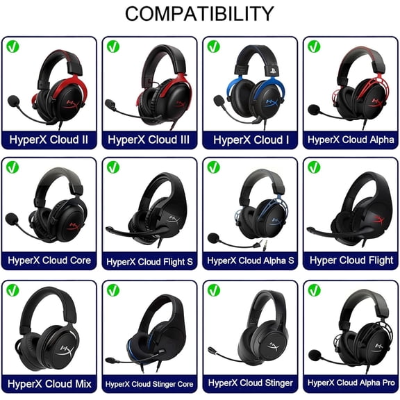 NSKBBM-Cloud 2 Earpads - Cooling Gel Cloud Alpha Ear Cushions Pads, Replacement for HyperX Cloud II/III/Alpha/Core/Stinger/Flight/X/Mix Headsets (Black)