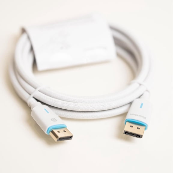NSKBBM-DisplayPort 1.4 Cable 6ft 8K@60Hz, 4K@120Hz, HDR, Braided White | DP to DP Cable for PC, GPU, Gaming Monitor