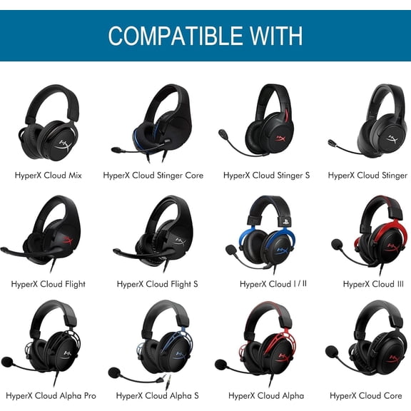 NSKBBM-GVOEARS Cooling Gel Replacement Ear Pads for HyperX Cloud 1/2/3/Pro/Core/Alpha/Alpha S/Alpha Pro/Flight/Flight S/Stinger/Stinger S, CloudX Stinger Headset and More, Breathable Ice Silk Fabric