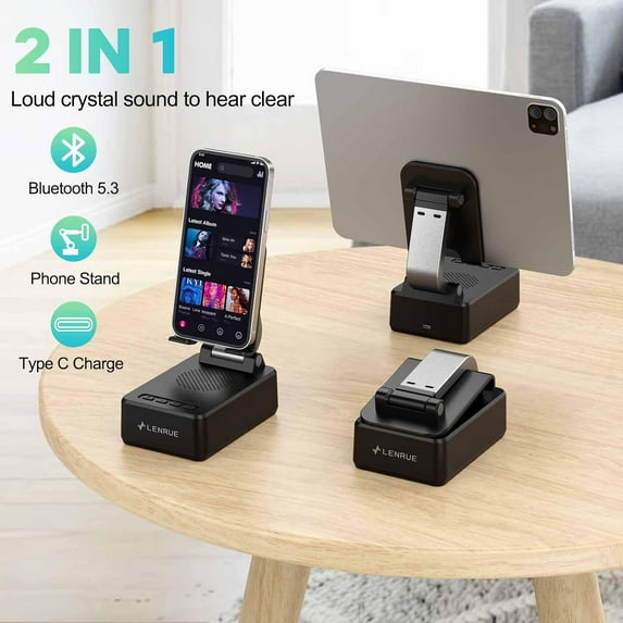 NSKBBM-Gifts for Men Women, Cell Phone Stand with Wireless Bluetooth Speakers, Flexible Comfort View, Loud Clear Sound, Birthday Gifts for Women Men Everyone, Tech Gadgets for Phones
