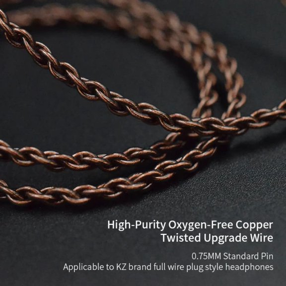 NSKBBM-KZ CCA 2PIN IEM Earphone Cable, 4 Core High-Purity Copper Twisted IEMs Replacement Cable, Earbud Headphone Replacement Copper Extension Cable for KZ ZST ZSTX EDX ES4 AS10 CCA C10 C16 TRN V80 V