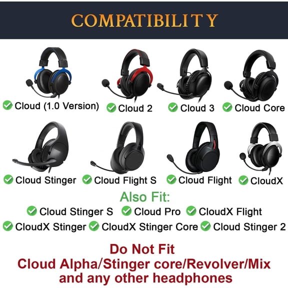 NSKBBM-Mesh Fabric Earpads for HyperX Cloud 2/3/1/Flight/Stinger/Stinger2/Core/Pro, CloudX Stinger/Flight Series Headset - Snow Leopard