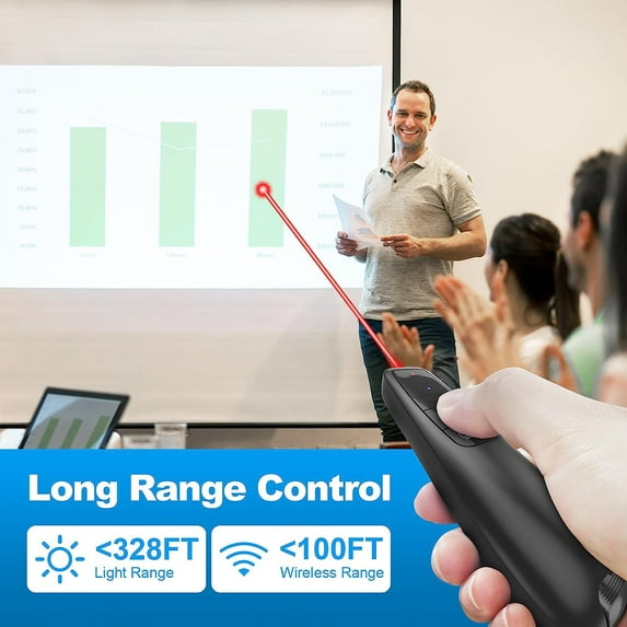 NSKBBM-Presentation Clickers for PowerPoint, Clicker for Laptop Presentations Remote, USB Wireless Presenter Remote, Power Point Remote Clicker for Computer/Mac/PPT/Google Slide Advancer