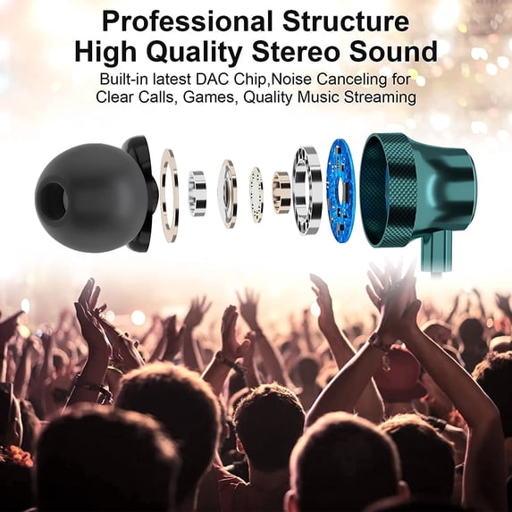 NSKBBM-USB C Headphone Wired Earbuds for Samsung S26 Ultra S25 FE S23 A17 A16 A36 A37 A57 In-Ear Noise Isolation Type C Earphone with Microphone for iPad 10 for iPhone 17 Pro Max 17e 16e 16 15 Pixel