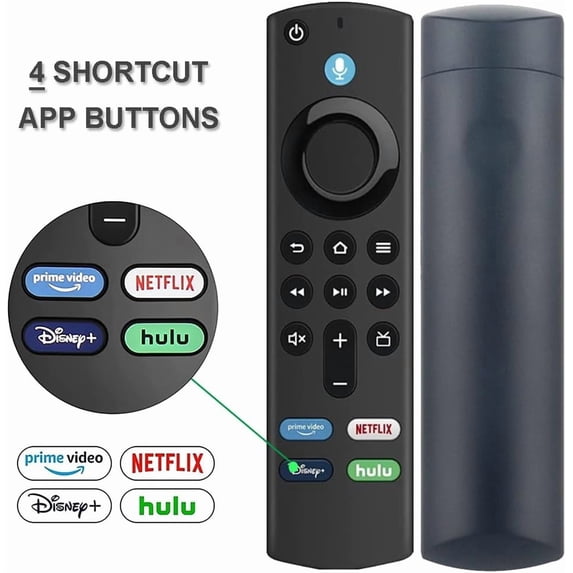 NSKBBM-Upgrade Voice Remote Replacement Stick TV 3rd Gen L5B83G, Compatible for 2nd/ 3rd Gen Smart TVs Stick, Fit for TVs Cube 1st Gen/Later, Stick Lite/4K Max/Bundle 2nd Gen and Later(with 2 Baterie