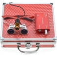 thumbnail image 1 of NSKI 3.5X Binocular Loupes Magnifying Glasses + 5W Lamp Belt Clip Type with Filter Aluminum Box (Red 1), 1 of 16