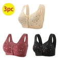 thumbnail image 1 of NSLGXD 3PC Daisy Bras for Seniors Front Closure Bralettes Plus Size Push Up Bra for Women Wireless Support Brassiere Comfortable Full Coverage Everyday Bras, 1 of 9