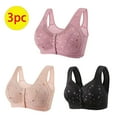 thumbnail image 1 of NSLGXD 3PC Front Closure Bras for Women Plus Size Daisy Bras for Older Women Wire-Free Support Brassiere Push Up Full Coverage Bralettes for Everyday Underwear, 1 of 6
