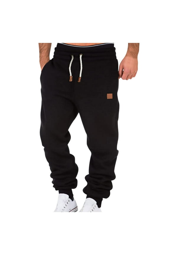 Big and Tall Sweatpants for Men with Pockets Fleece Athletic Joggers Comfy Elastic Drawstring Sweat Pants Classic Solid Color Trousers Workout Running Pants Clearance Sales
