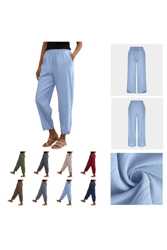Casual Trousers for Women Wide Leg Elastic High Waisted Dressy Pants with Tulip Hem Summer Lightweight Baggy Pants S-3XL Red Pant