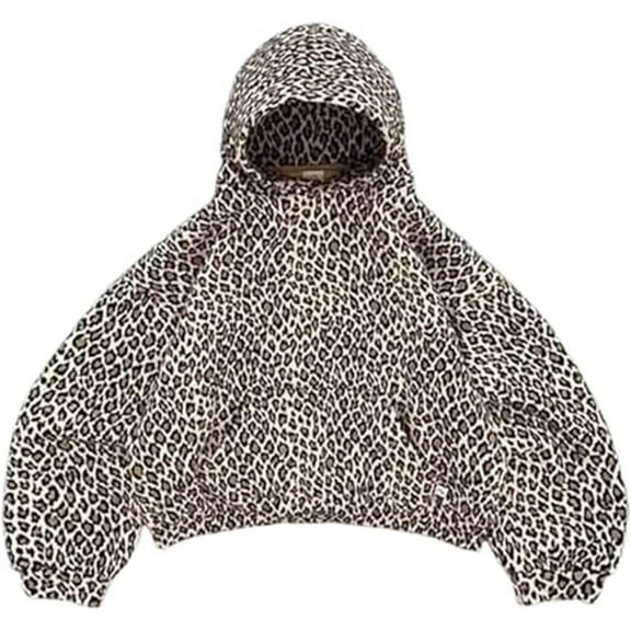NSLGXD Cheetah Hoodies for Women Oversized Leopard Print Graphic Sweatshirts Y2k Vintage 2000s Streetwear Pullover