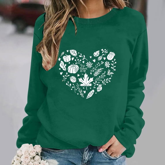 NSLGXD Halloween Sweatshirts for Women Cute Graphic Pullovers Vintage Loose Fit Round Neck Long Sleeve Sweat Tops Halloween Costumes S-2XL