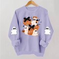thumbnail image 1 of NSLGXD Halloween Sweatshirts for Women Spooky Ghost Graphic Pullovers Stretch Work Round Neck Long Sleeve Y2k Tops Halloween Costumes, 1 of 5