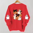thumbnail image 1 of NSLGXD Halloween Sweatshirts for Women Spooky Ghost Graphic Pullovers Stretch Work Round Neck Long Sleeve Y2k Tops Halloween Costumes, 1 of 5