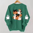 thumbnail image 1 of NSLGXD Halloween Sweatshirts for Women Spooky Ghost Graphic Pullovers Stretch Work Round Neck Long Sleeve Y2k Tops Halloween Costumes, 1 of 5
