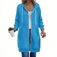 thumbnail image 1 of NSLGXD Long Hoodies for Women Casual Zip Up Tunic Hoodie Sweatshirts Oversized Long Sleeve Drawstring Hooded Jackets Fashion Winter Coats Outerwear, 1 of 8
