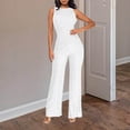 thumbnail image 1 of NSLGXD Party Rompers for Women Fashion Sequin Clubwear Jumpsuits Stretchy Tummy Control Sleeveless Crewneck Overalls Straight Wide Leg Jumpsuit pants, 1 of 5