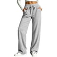 thumbnail image 1 of NSLGXD Plus Size Sweatpants Women Drawstring High Waisted Loose Fit Baggy Sweat Pant Wide Leg Spring Fall Running Jogging Trousers with Pockets S-3XL, 1 of 9