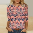 thumbnail image 1 of NSLGXD Plus Size Womens Summer Tops and Blouses Dressy Casual 3/4 Sleeve Shirts Vintage Print T-Shirts Crew Neck Blouse 2025 Womens Tops Basic Tees, 1 of 5