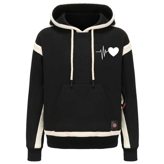NSLGXD Pullover Heated Hoodie for Unisex 9 Heating Zones Thickening Heated Sweatershirt Casual Long Sleeve Hooded Tops Coat with Drawstring and Pocket
