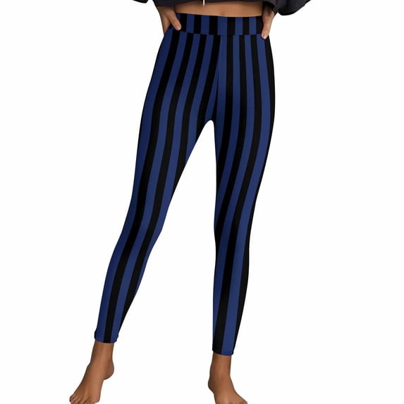 NSLGXD Striped Leggings for Women High Waisted Workout Yoga Pants Stretchy Soft Lightweight Halloween Legging S-3XL