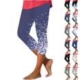 thumbnail image 1 of NSLGXD Summer Cropped Leggings Women Floral Print High Waisted Tummy Control Athletic Running Capris Slim Fit Plus Size Yoga Pants S-4XL, 1 of 5