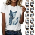 thumbnail image 1 of NSLGXD Summer T-Shirts for Women Funny Graphic Tees Short Sleeve Round Neck Tee Shirts Fashion Cute Print Casual Tunic Tops Going Out Tops for Women Black XXL, 1 of 5