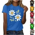 thumbnail image 1 of NSLGXD Summer T-Shirts for Women Graphic Tees Short Sleeve Round Neck Shirts Trendy Sunflower Print Casual Tshirt Going Out Tops for Women, 1 of 4