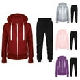 thumbnail image 1 of NSLGXD Sweatsuits 2pcs Sets Womens Long Sleeve Hoodies and Running Joggers Winter Fleece Lined Warm Sportswear Two Piece Sets, 1 of 4
