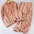 thumbnail image 1 of NSLGXD Sweatsuits Women 2 Piece Outfit Crewneck Pullover Sweatshirts and Cinch Bottom Sweatpants Winter Warm Sherpa Fleece Sweat Outfits 2PC Free Size, 1 of 6