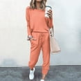 thumbnail image 1 of NSLGXD Tracksuit Jogger Outfits for Women Two Piece Sets Comfy Round Neck Long Sleeve Tops Drawstring Elastic Waist Pants Straight Leg Sweatsuit Fashion Solid Print Suits 2025, 1 of 8