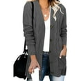 thumbnail image 1 of NSLGXD V Neck Sweater for Women Long Sleeve Button Front Lightweight Knit Sweater Cardigan Fall Loose Oversized Cable Knit Sweaters with Pockets, 1 of 5