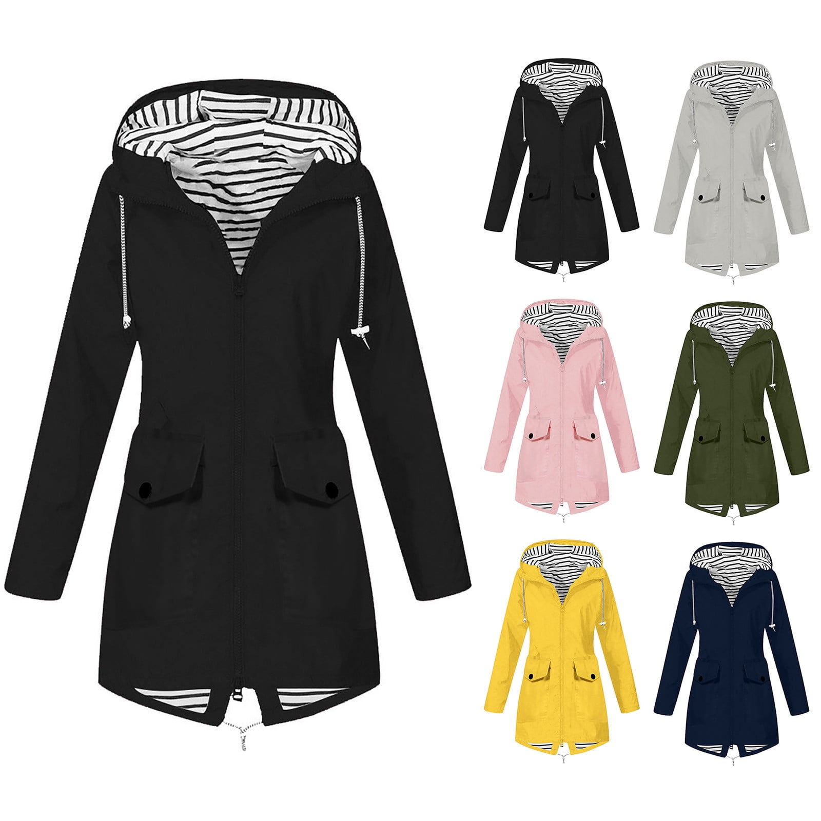 NSLGXD Windbreaker Jackets for Women with Hood Lightweight Rain Jackets ...
