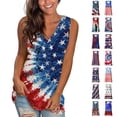 thumbnail image 1 of NSLGXD Women's 4th of July Tank Tops Casual Patriotic American Flag Graphic Tees Cute Sleeveless T Shirts Camisole Soft V Neck Tanks S-2XL, 1 of 5