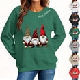 thumbnail image 1 of NSLGXD Women's Christmas Sweatshirt Cute Gnomes Print Crewneck Long Sleeve Casual Fall Winter Holiday Tops S-2XL, 1 of 9
