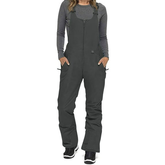 NSLGXD Women's Insulated Waterproof Ski Bib Overalls Snowboarding Pants Overalls Adjustable Shoulder Strap Jumpsuits with Pockets