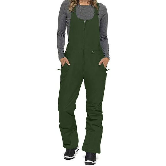 NSLGXD Women's Insulated Waterproof Ski Bib Overalls Snowboarding Pants Overalls Adjustable Shoulder Strap Jumpsuits with Pockets