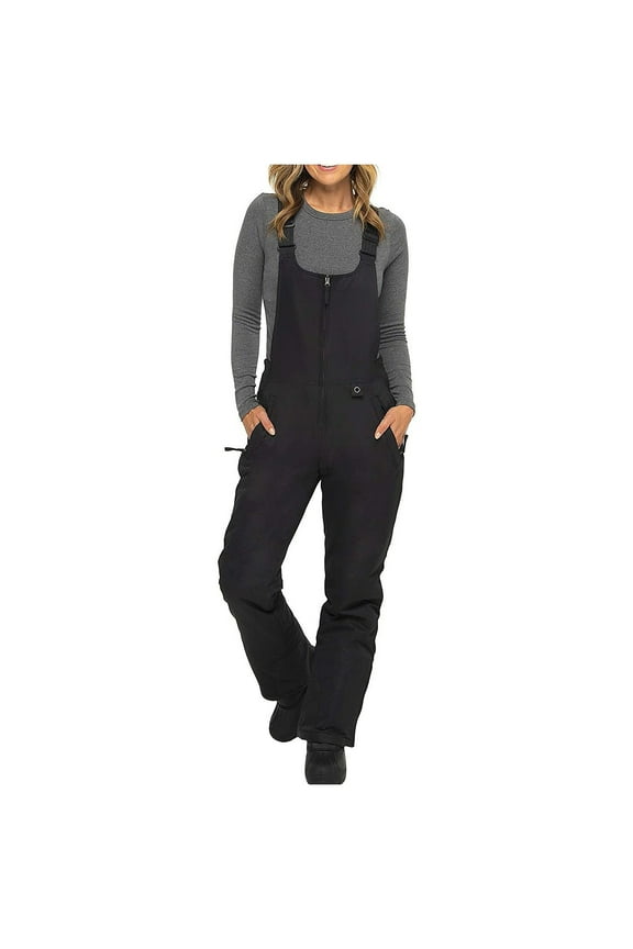 Women's Insulated Waterproof Ski Bib Overalls Snowboarding Pants Overalls Adjustable Shoulder Strap Jumpsuits with Pockets