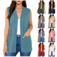 thumbnail image 1 of NSLGXD Women's Sleeveless Open Front Vests V Neck Loose Fit Cardigans with Pockets Lightweight Casual Solid Color Waistcoats S-3XL, 1 of 10