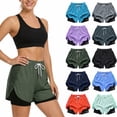 thumbnail image 1 of NSLGXD Womens 2-in-1 Running Shorts with Liner High Waisted Athletic Shorts Quick Dry Workout Shorts with Pockets Army Green Sports Shorts XS-2XL, 1 of 9