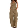 thumbnail image 1 of NSLGXD Womens Corduroy Overalls Summer Casual Loose Comfy Barrel Wide Leg Jumpsuits Adjustable Straps Bib Rompers with Pockets, 1 of 9