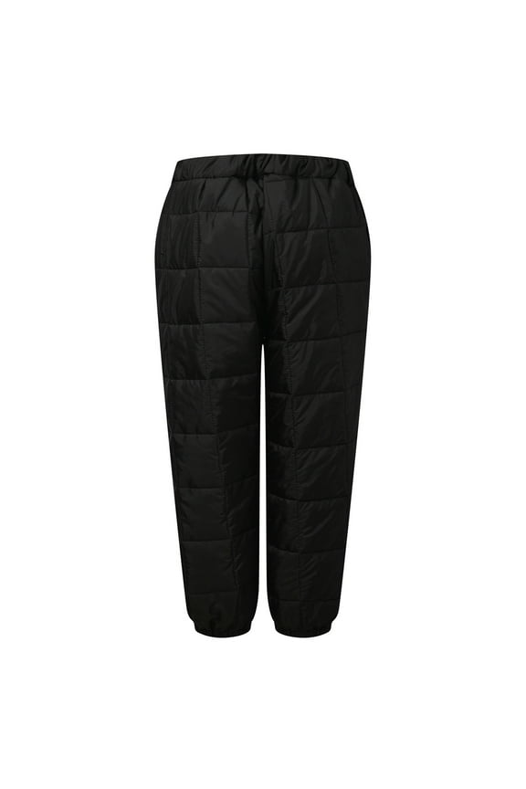 Womens Down Pants Winter Outdoor Ski Snow Puffer Pants Quilted Warm Trouser Cinch Bottom Puffy Sweatpants with Pockets